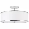 Kira Home Chloe 15" Retro Ceiling Light, White Drum Shade, LED Compatible, Round