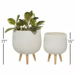 Brimfield & May Set Of 2 White Polystone Planter, 15", 17", White -Ceiling Lighting Shop fe0160fb0f88d517 2154 w800 h800 b1 p0