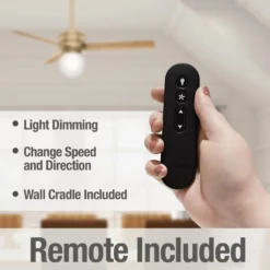 Hunter Fan Company Hunter 52" Allison Modern Brass Ceiling Fan, LED Light And Remote Control -Ceiling Lighting Shop fe91f8490efa63d0 6568 w800 h800 b0 p0