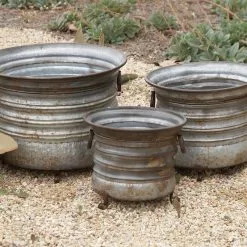 Brimfield & May Set Of 3 Grey Metal Farmhouse Planter, 20", 16", 13" 20267 -Ceiling Lighting Shop ff01c2150052324d 2050 w800 h800 b0 p0