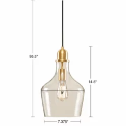 Olliix Hampton Hill Auburn Bell Shaped Glass Pendant, Gold -Ceiling Lighting Shop ff31794a03d77f0a 7401 w800 h800 b1 p0