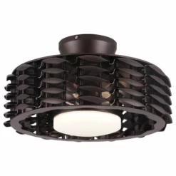 Todays Fans Oceano Bladeless Ceiling Fan, 6 Speeds With LED Light - 23 Inch, Coffee