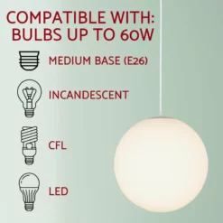 Kira Home Ceres 12" Hanging Orb Pendant Light, Smooth Frosted Diffuser -Ceiling Lighting Shop ffb1bc2a00ca63ed 8684 w800 h800 b0 p0