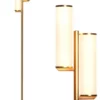 BRIGHTECH Gemini Mid Century Modern Two Light LED Floor Lamp For Living Room Antique Brass