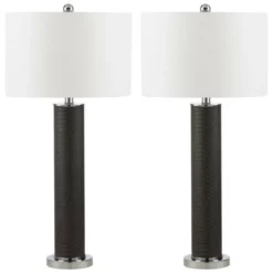 Safavieh Ollie 31.5-Inch H Faux Snakeskin Table Lamp, Lit4404E-Set2