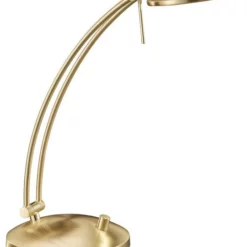 Arnsberg Dessau Arch LED Desk And Reading Lamp, Satin Brass
