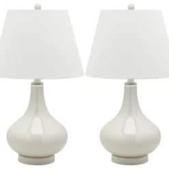 Safavieh Amy Gourd Glass Lamps, Set Of 2, Pearl