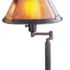 Cal Lighting 60W Swing Arm Mica Desk Lamp, Rust Finish, Mica Shade