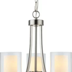 Hardware House El Dorado Collection Triple Light Chandelier, Satin Nickel