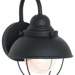 Sea Gull Lighting 1-Light Outdoor Lantern, Black