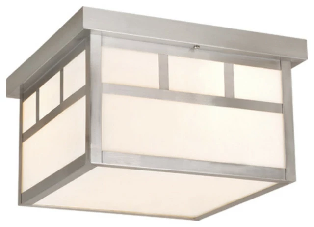 Vaxcel Mission Steel Square Outdoor Flush Mount Ceiling Light White Glass 1 Vaxcel Mission Steel Square Outdoor Flush Mount Ceiling Light White Glass