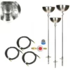 Easy Fire Pits 3 Pack Portable Propane 72"Stainless Steel Tiki Type Torches