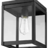Lighting Favorites Modern 1 Light Outdoor Aluminum Ceiling Mount Lighting Fixture, Black
