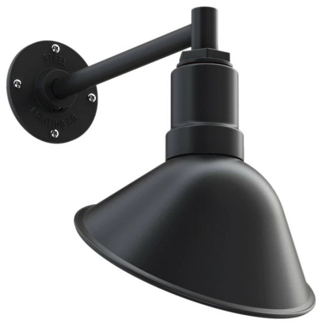 Steel Lighting Co. The Del Rey Barn Light - Short Angled Sign Light, Matte Black Inlay 1 Steel Lighting Co. The Del Rey Barn Light - Short Angled Sign Light, Matte Black Inlay