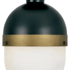 Crystorama Lighting Brian Patrick Flynn - Capsule Outdoor 1 Light Matte Black/Gold Ceiling Mount