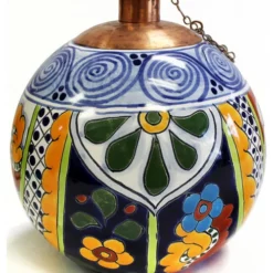 Tierra Fina Talavera Style Table Top Torch, Made In Mexico, Delores