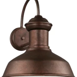 Sea Gull Lighting Large 1-Light Outdoor Lantern, Weathered Copper
