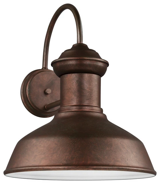 Sea Gull Lighting Large 1-Light Outdoor Lantern, Weathered Copper 1 Sea Gull Lighting Large 1-Light Outdoor Lantern, Weathered Copper