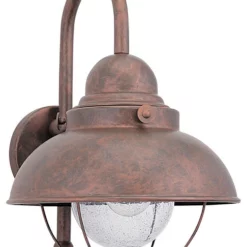 Sea Gull Lighting 1-Light Outdoor Lantern, Weathered Copper