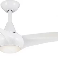 Minka Aire Light Wave 52" Ceiling Fan W/Remote & Wall Control Bundle - White