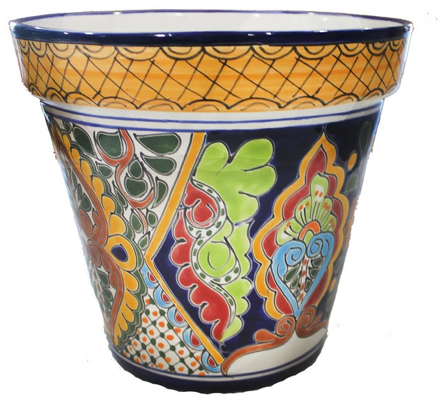 Tierra Fina Talavera Standard Pot, 10.50" Dia, F 1 Tierra Fina Talavera Standard Pot, 10.50" Dia, F