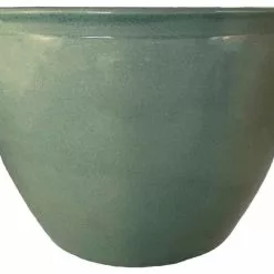 Oriental Furnishings Chinese Porcelain Fish Bowl Planter, Celadon Crackle, 12"