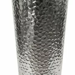 LePresent Martello Moderna Cone Stainless Steel Hammered Vase, 36"