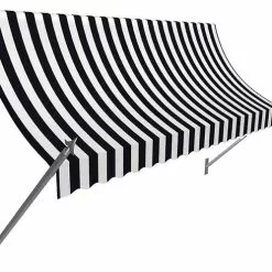 Awntech Corporation 4' New Orleans Spear Awning Awning, Black/White