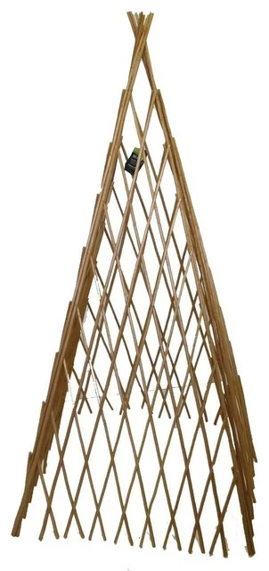 Master Garden Products Barkless Carbonized Willow Expandable Teepee, 68"H X 30"L 1 Master Garden Products Barkless Carbonized Willow Expandable Teepee, 68"H X 30"L