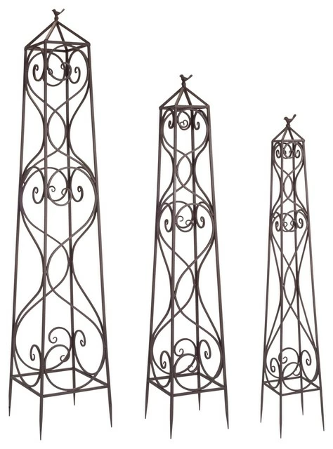 Melrose International LLC Trellis (Set Of 3) 49"H, 55.5"H, 66"H Metal 1 Melrose International LLC Trellis (Set Of 3) 49"H, 55.5"H, 66"H Metal