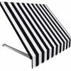 Awntech Corporation 4' Dallas Retro Window/Entry Awning, Black/White