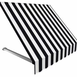 Awntech Corporation 4' Dallas Retro Window/Entry Awning, Black/White