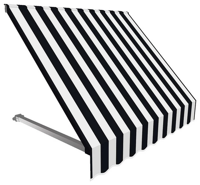 Awntech Corporation 4' Dallas Retro Window/Entry Awning, Black/White 1 Awntech Corporation 4' Dallas Retro Window/Entry Awning, Black/White