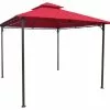 International Caravan St. Kitts Vented Canopy Gazebo - Bronze/Ruby Red