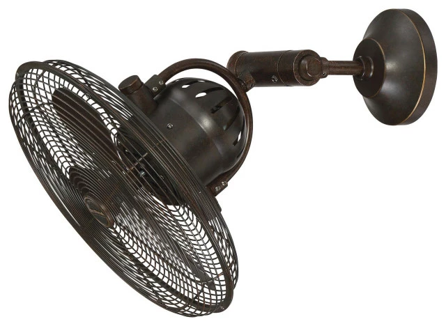 14" Aged Bronze Cage Wall Fan W/ Adjustable Arm - Craftmade Bellows IV BW414AG3 1 14" Aged Bronze Cage Wall Fan W/ Adjustable Arm - Craftmade Bellows IV BW414AG3