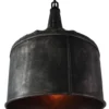 Hand Made Funnel Pendant Light, Black Steel