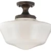 Destination Lighting 16-Inch Wide Schoolhouse Ceiling Light In Bronze Finish