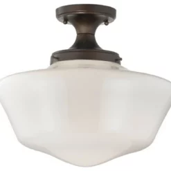 Destination Lighting 16-Inch Wide Schoolhouse Ceiling Light In Bronze Finish