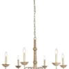 Elegant Furniture & Lighting Living District Merritt 6-Light Transitional Metal Chandelier In Weathered Dove