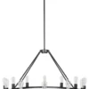 Linea Di Liara Sonoro 38" Vertical Light Industrial Round Chandelier
