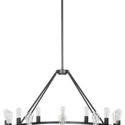 Linea Di Liara Sonoro 38" Vertical Light Industrial Round Chandelier