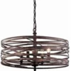 Crystal Chandeliers 4-Light Strap Cage Chandelier - Weathered Iron