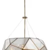 Vaxcel Euclid Brass Drum Pendant Light Mercury Glass, 24-in. W X 28.5-in. H X 24-in. D