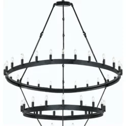 Harrison Lane Vintage Barn Metal Castile Three Tier Chandelier Industrial Loft Rustic