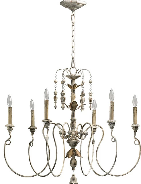 Quorum International Salento 32" 6-Light Chandelier, Persian White 1 Quorum International Salento 32" 6-Light Chandelier, Persian White