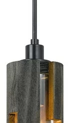 Cal Lighting Wood/Black Metal/Wood Reggio, Chandelier, Fx-3641-1