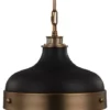 Feiss 2-Light Pendant, Dark Brass / Matte Black