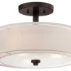 Minka Aire Minka Lavery 4107 Parsons Studio 3 Light 15"W Semi-Flush Drum - Smoked Iron