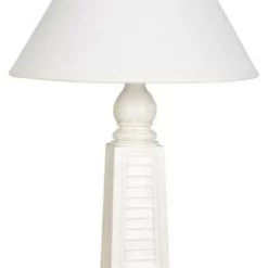 Lamps Per Se White Shutter USB Polyresin Table Lamp Set Of 2