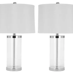 Safavieh Jeanie 25" Glass Cylinder Lamps, Set Of 2